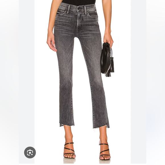 MOTHER High Waisted Rascal Ankle Step Fray Distressed Night Garden - Size 25 - Picture 13 of 14